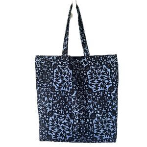 Harper Bazaar Estee Lauder Abstract Block Printing Folk Art Canvas Open Tote Bag